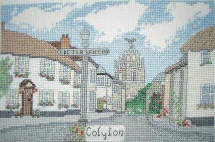 Colyton in Devon cross stitch