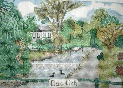 Dawlish in Devon cross stitch