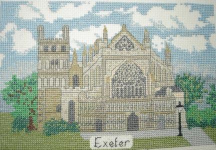 Exeter Cathedral in Devon cross stitch
