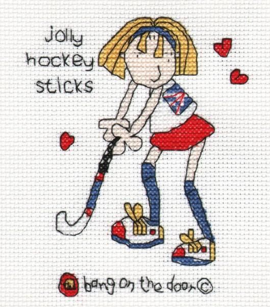 Jolly Hockey Sticks - mini cross stitch