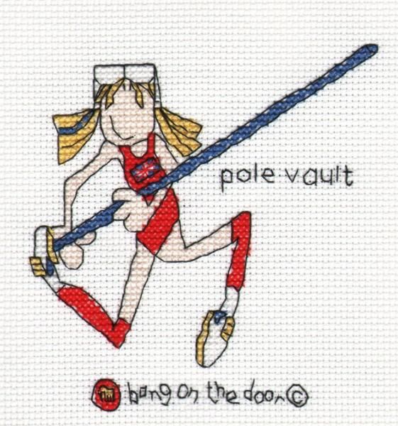 Pole Vault - mini cross stitch