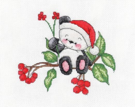 Party Paws - Bamboo on Holly branch cross stitch