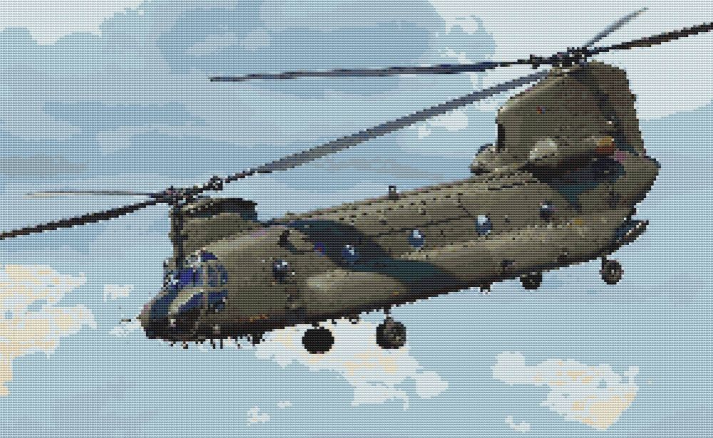 Chinook helicopter (plane) cross stitch