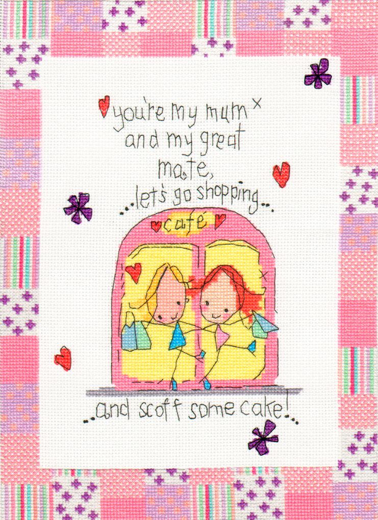 Juicy Lucy "Mum let's go shopping" cross stitch