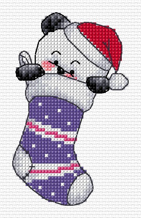 Party Paws - Bamboo in Christmas Stocking cross stitch