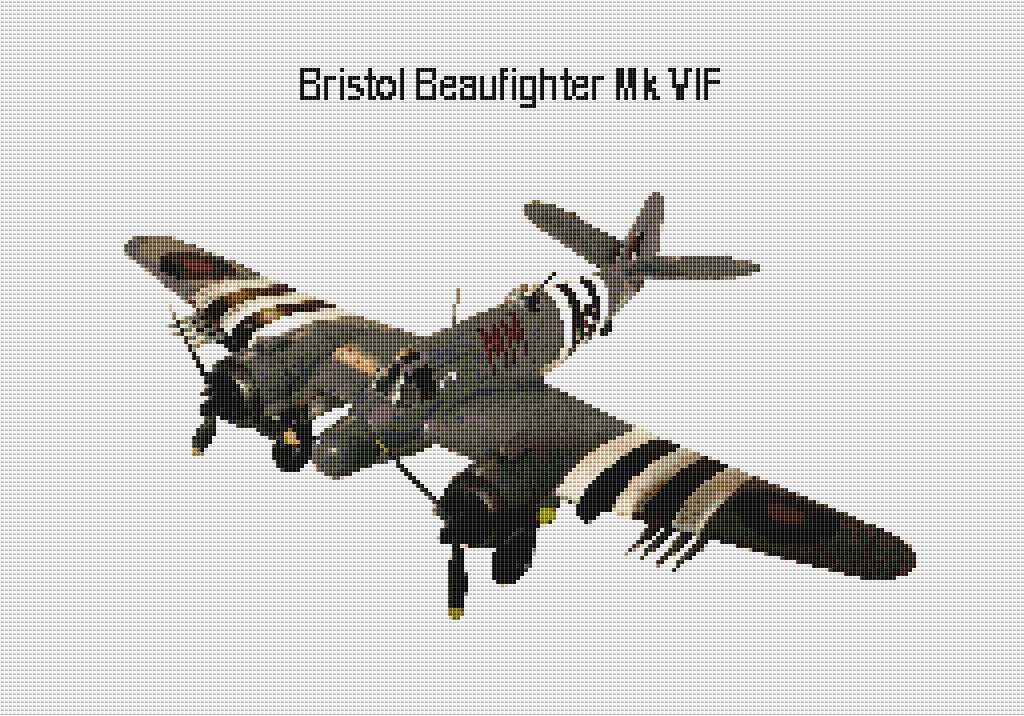 Bristol Beaufighter (plane) cross stitch