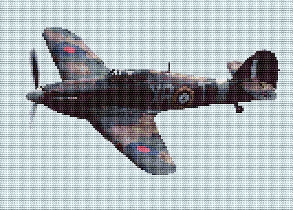 Hurricane XR-T (plane) cross stitch background stitched