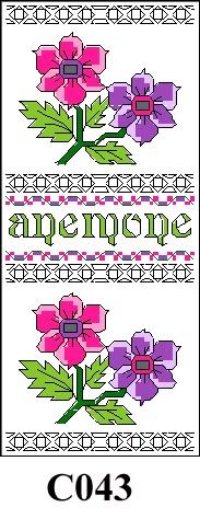 Anemone picture cross stitch kit CO43