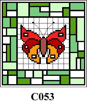 Butterfly & green tile picture cross stitch kit CO53
