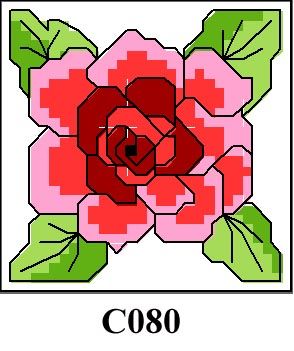 Red floral picture cross stitch kit CO80