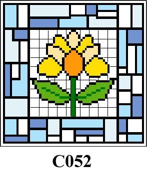 Floral tile picture cross stitch kit CO52