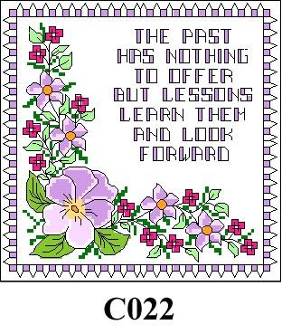 Floral picture "The past has nothing ..." cross stitch kit CO22