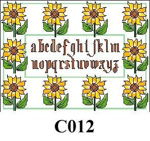 Sunflowers with alphabet cross stitch kit CO12