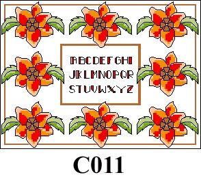 Flowers with alphabet picture cross stitch kit CO11