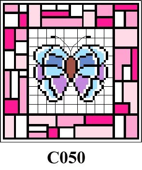 Butterfly & pink tile picture cross stitch kit - CO50