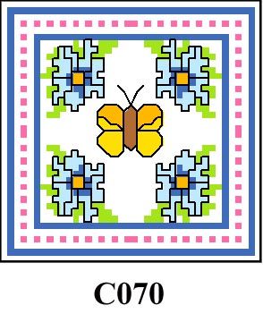 Tile with border & bee CO70