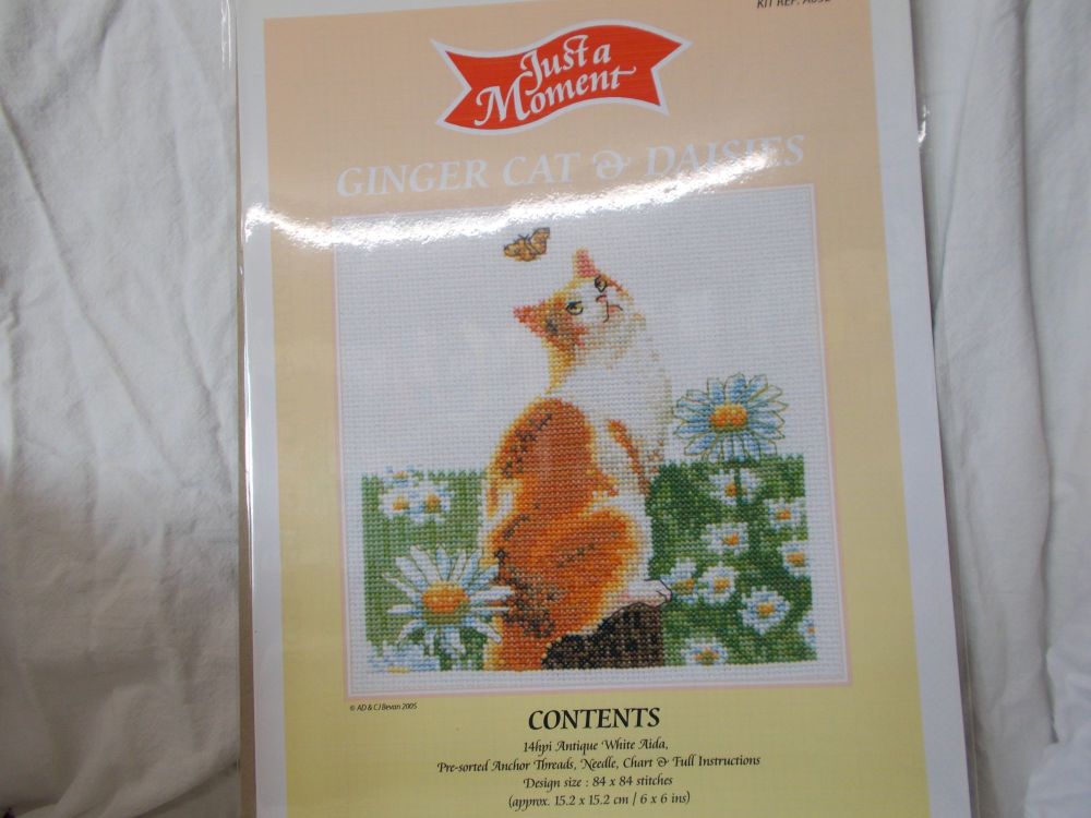 Ginger cat and daisies chart