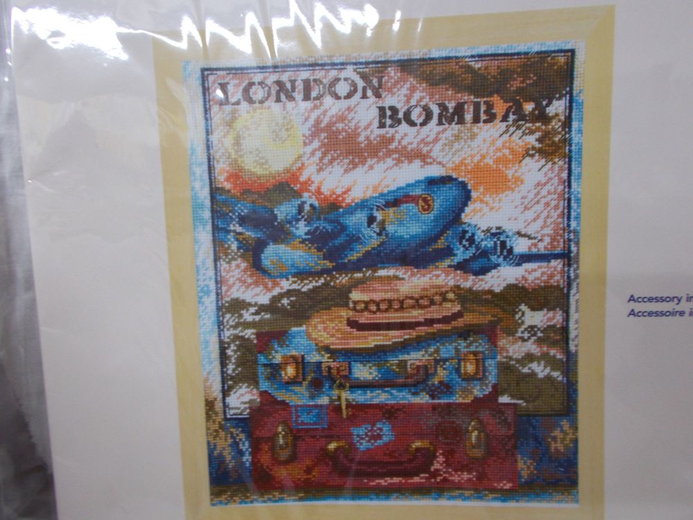 London-Bombay flight poster chart with charms included in chart book