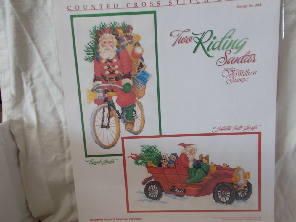 Santas - two riding santas - chart