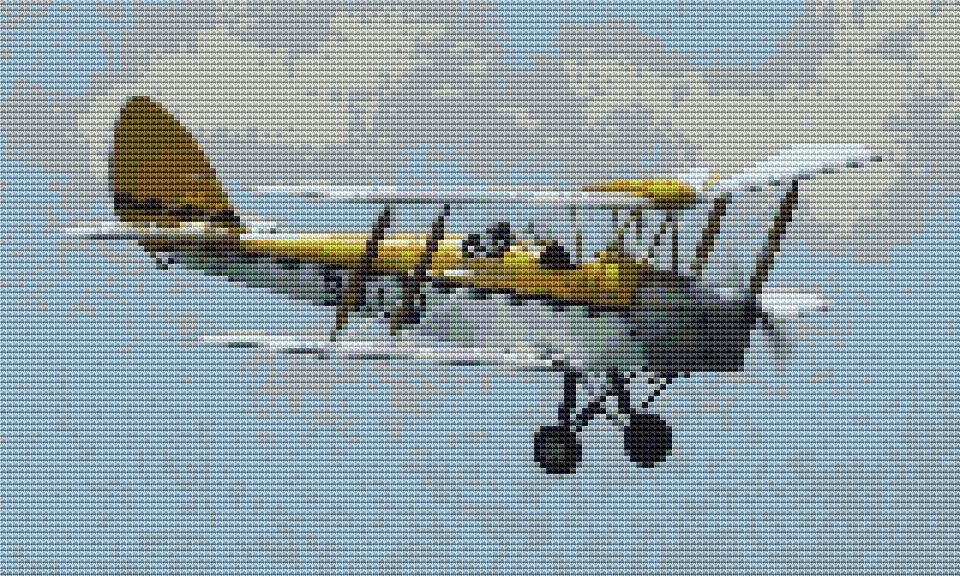 Tiger Moth (plane) cross stitch