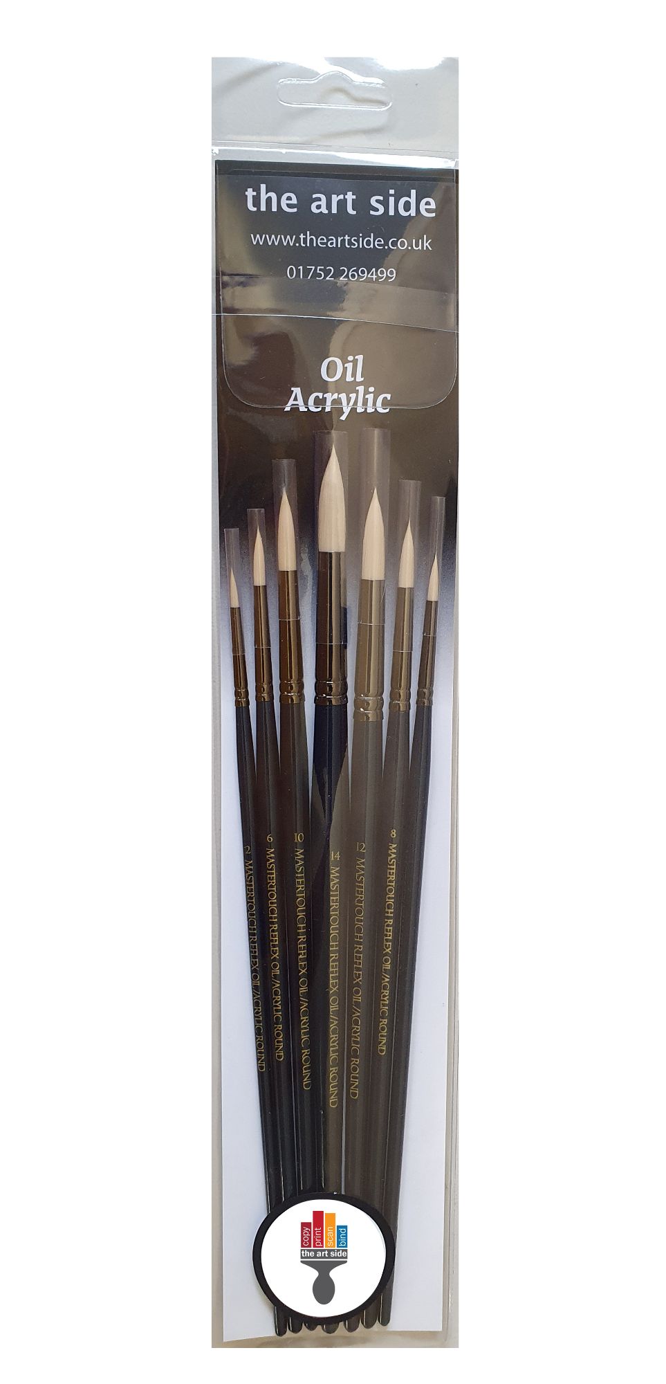 Pro Arte Mastertouch Artists 7 Brush Set ROUND. For Acrylic & Oil Paint