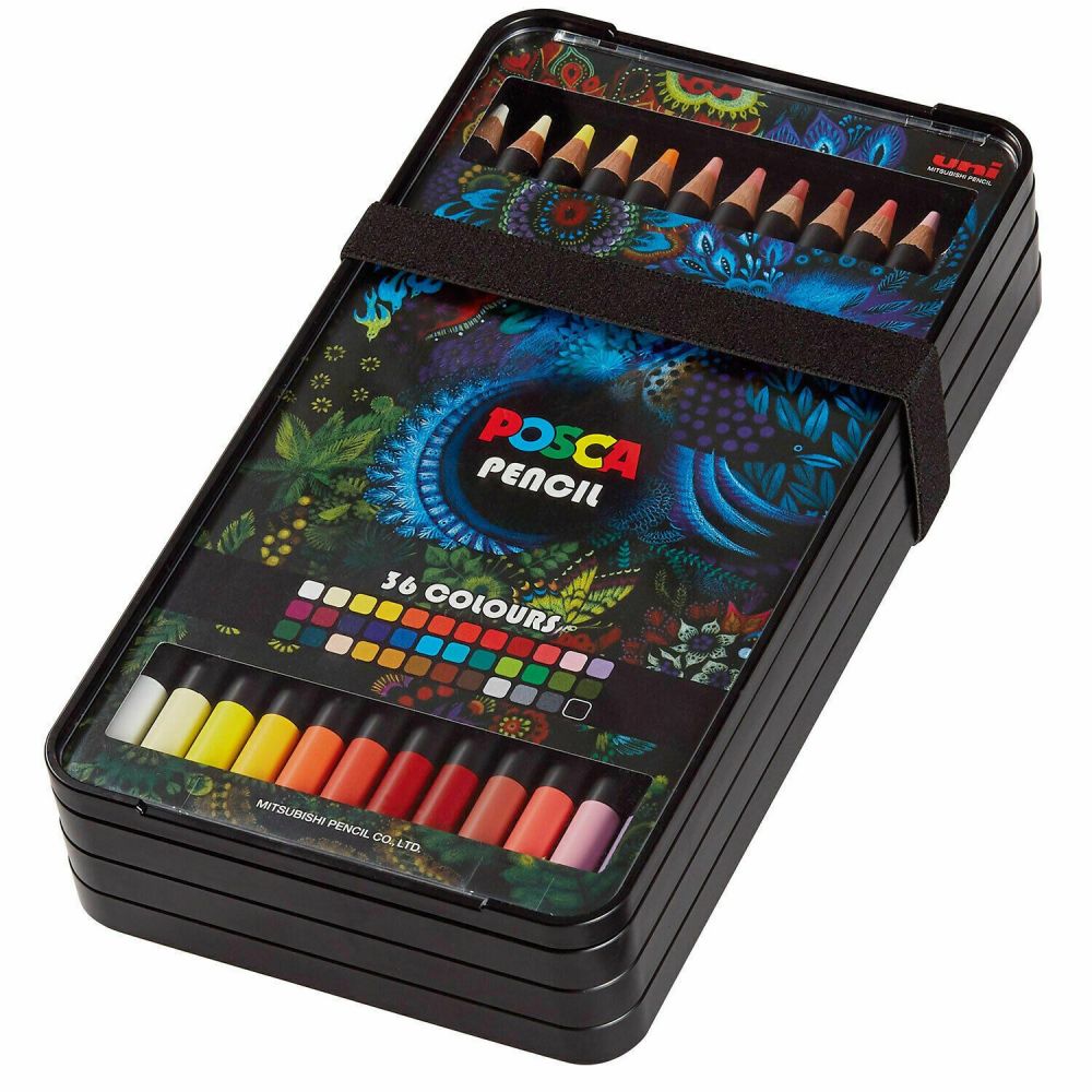 Uni POSCA Oil Wax Pencil Box Set of 36 Colours