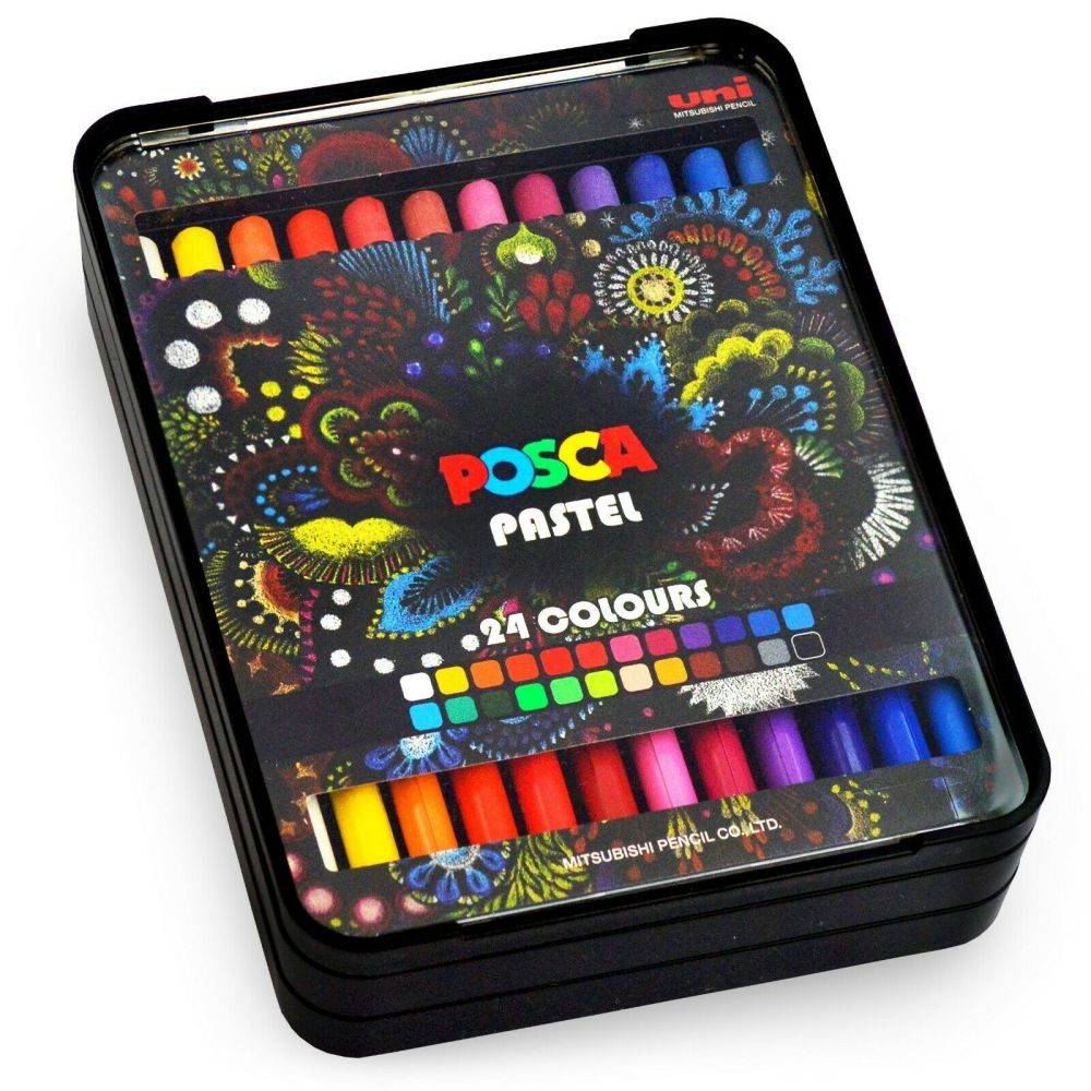 POSCA Pastel Professional Wax Colouring Pastel - KPA-100 - Set of 24