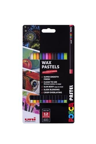 Posca KPA-100 Coloured Wax Pastels 12pc Assorted Standard or Neutral Pack