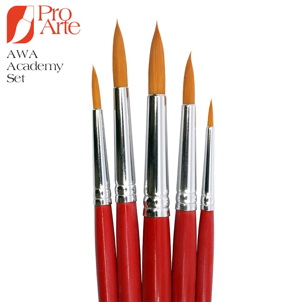 Pro Arte Academy Synthetic Brush Set of 5 AWA