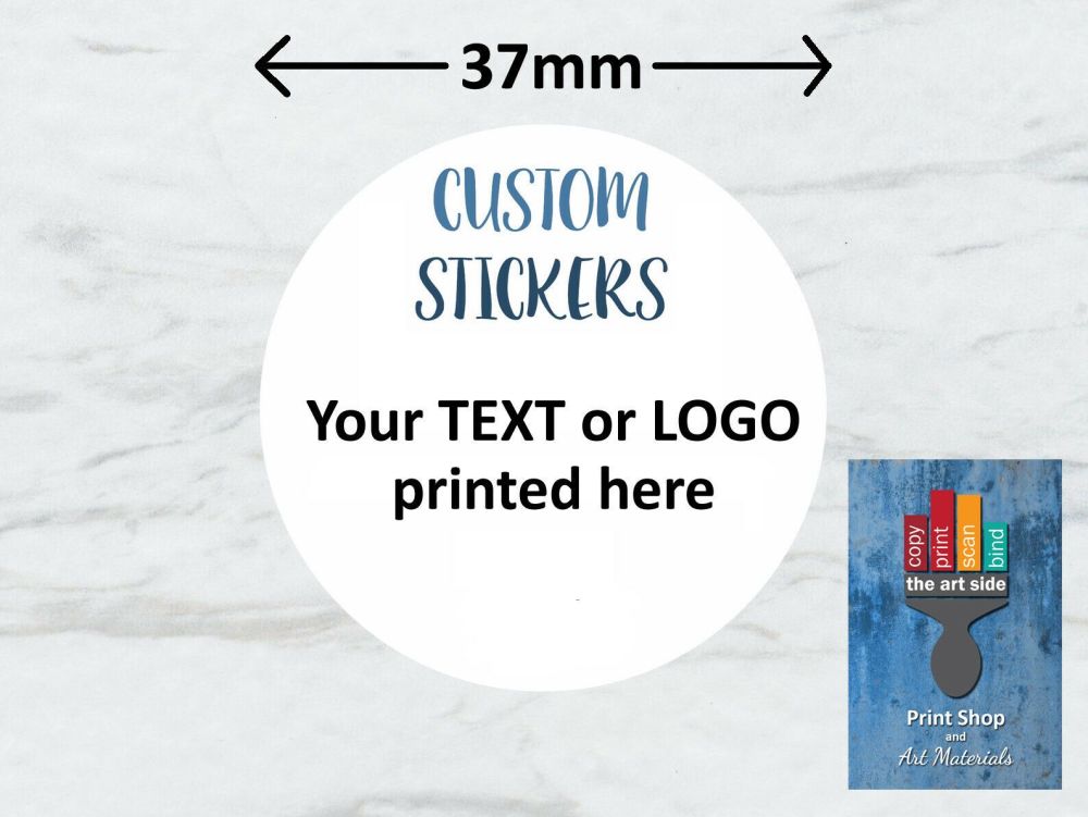 Personalised 37mm Stickers Business/Company -  Circle Labels Custom Logo