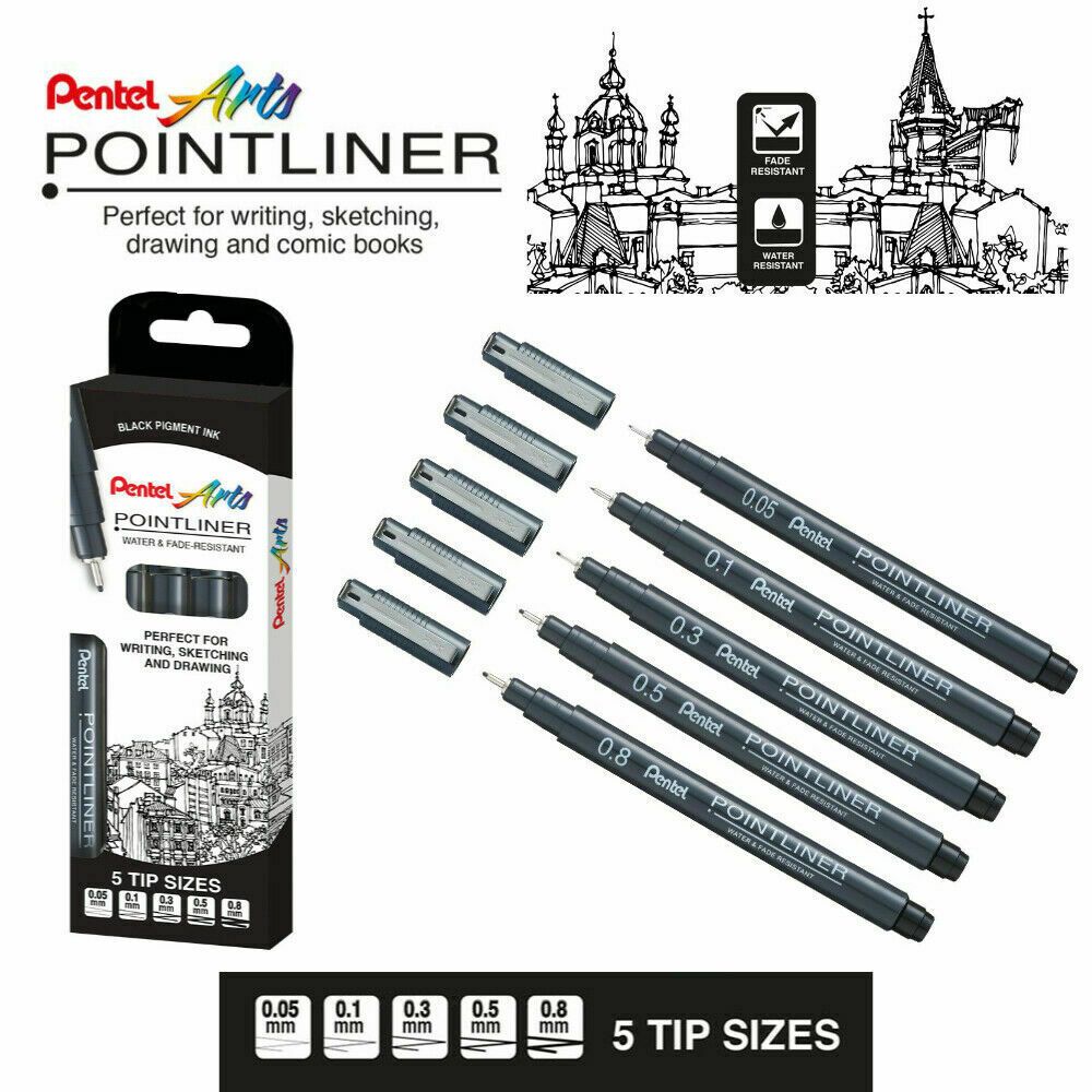 Pentel Pointliner S20P Fineliner Pen Black