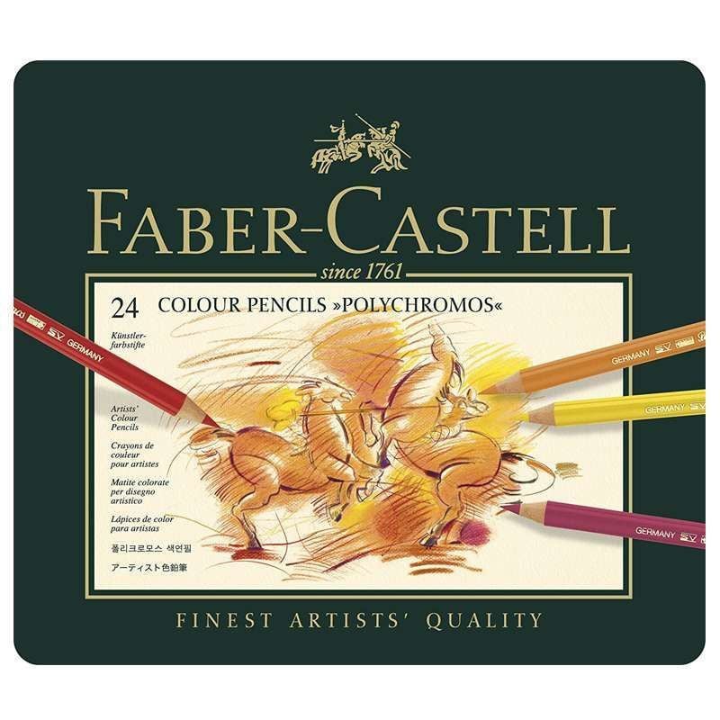 Faber Castell Polychromos Colouring Pencils - Tin of 24