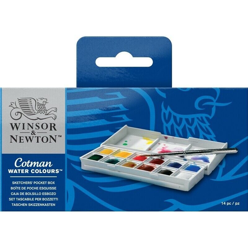 Winsor and Newton Cotman Watercolour Set Sketchers Pocket Box 12 Half Pans