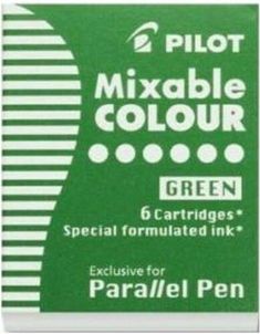 Pilot Parallel Calligraphy Pen Refills - Pack of Green x 6