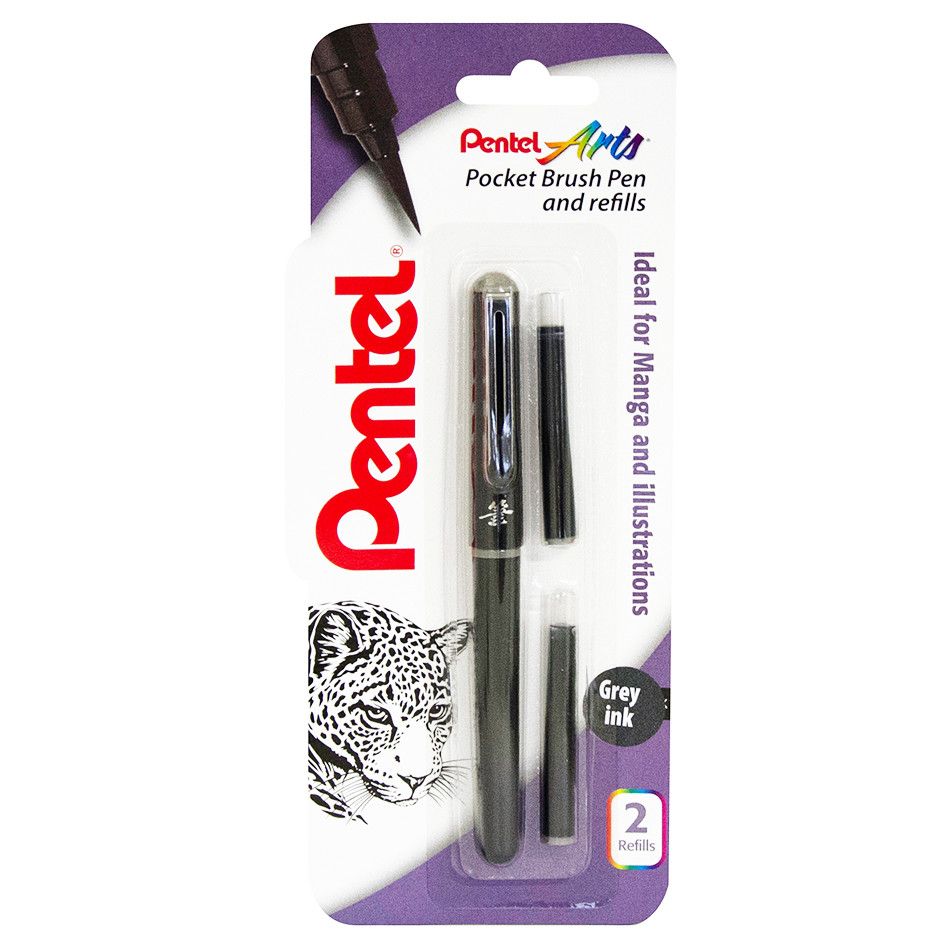 Pentel Pocket Brush Grey Ink