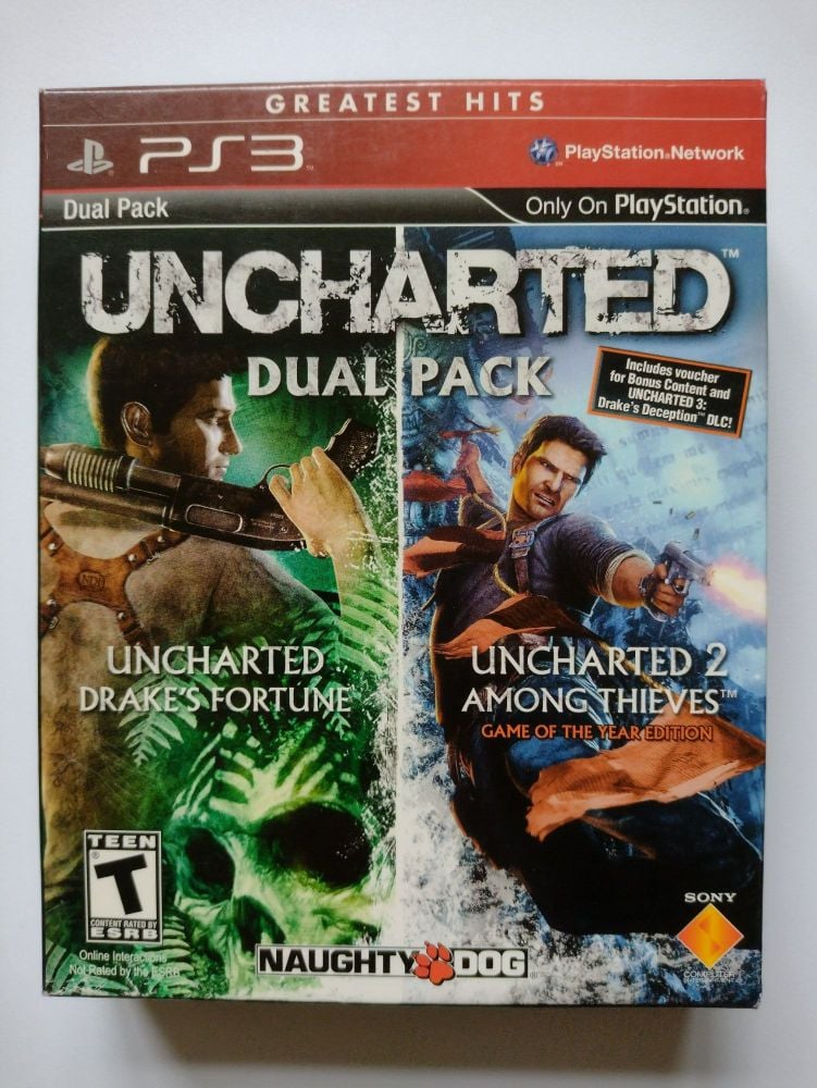 PlayStation 3 (PS3) Greatest Hits Uncharted 1 & 2 Dual Pack (Used)