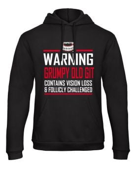 C - Grinfactor Grumpy Old Git Contains Vision Loss & Follicly challenged Hoodie
