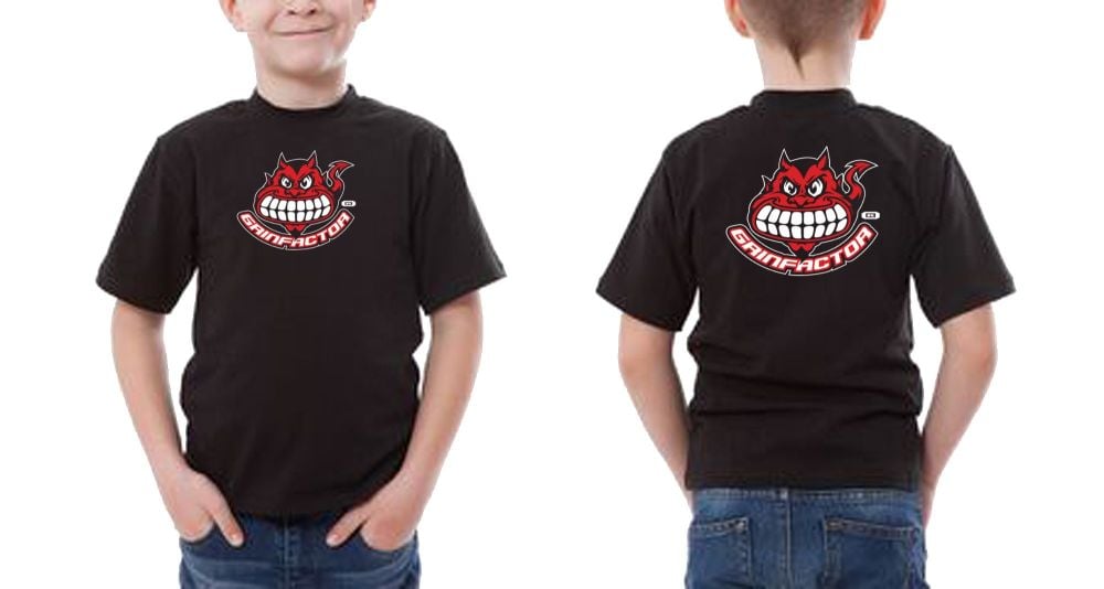 Grinfactor motorcycle biker t-shirt tee kids children 6 months 14 year black