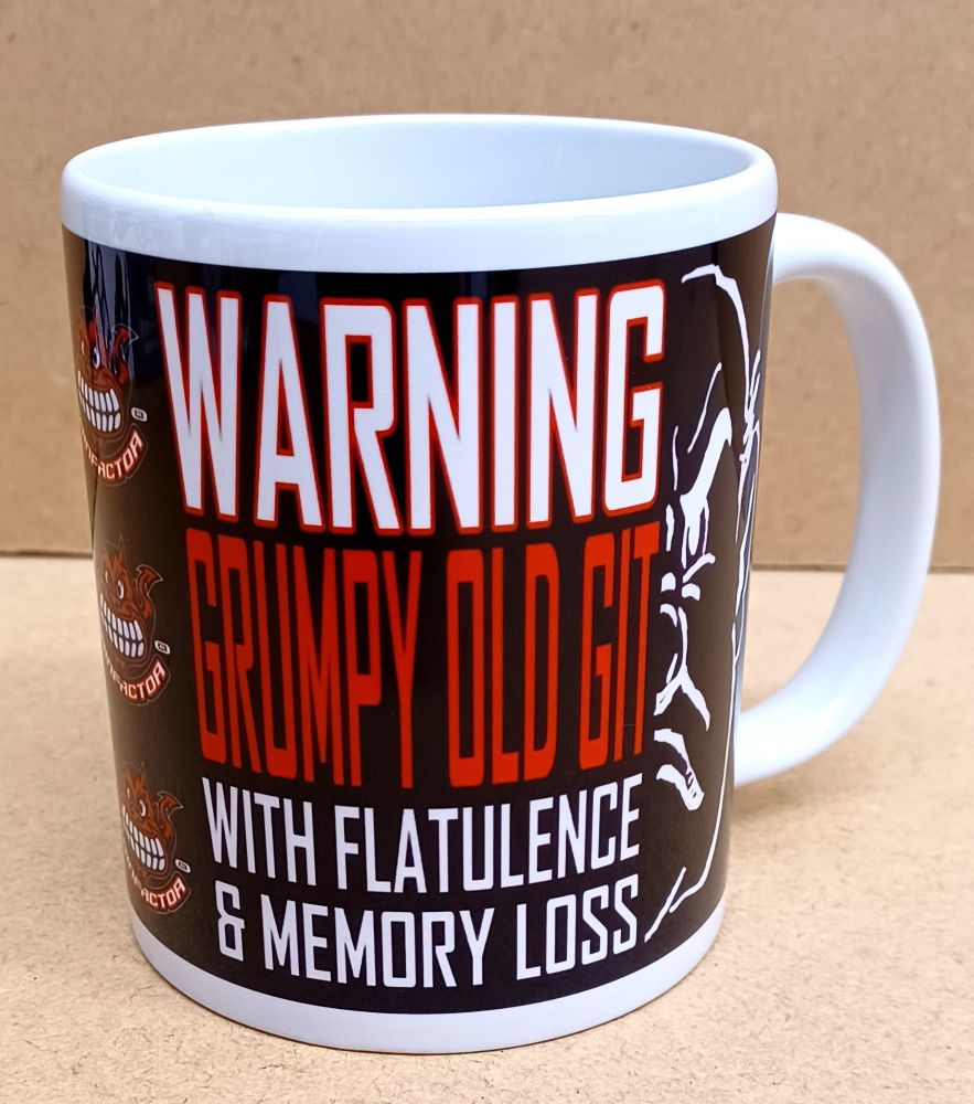 C - Grinfactor Warning Grumpy Old Git with flatulence & memory loss fun mug