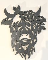 Highland Cow Wall Hanging - With Flowers