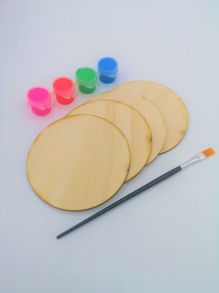 Paint your own circle coasters