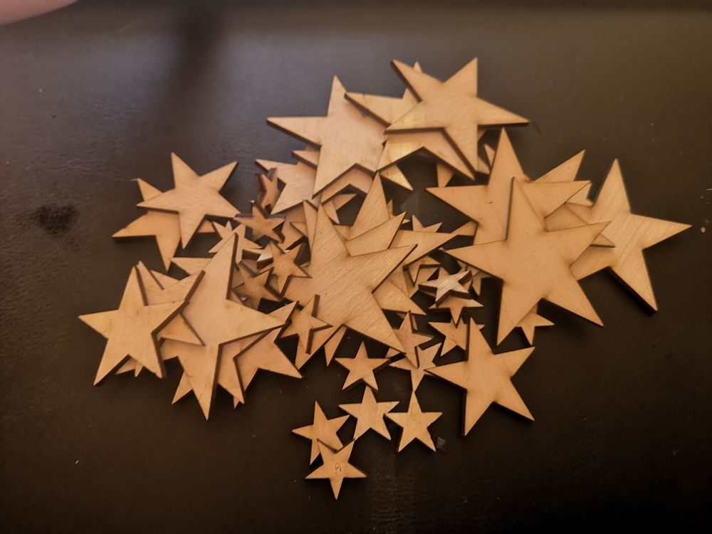 Wooden Crafting Stars - Pack of 50