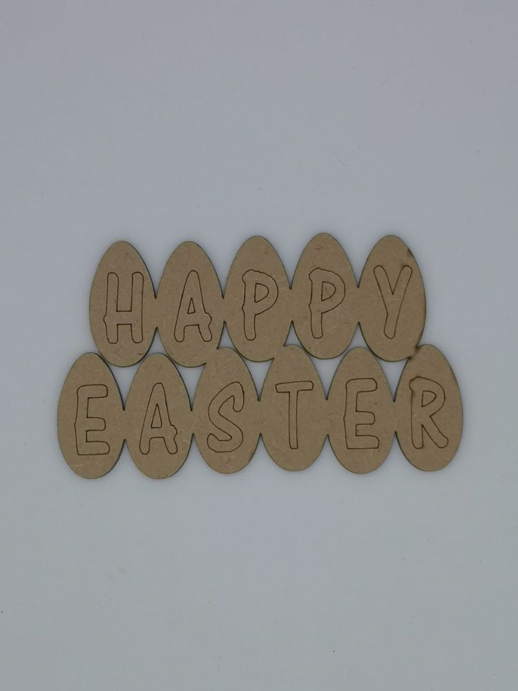 Wooden Happy Easter Egg Sign