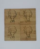 Stag head bamboo coasters