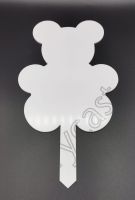 White Acrylic Bear Grave / Garden Marker