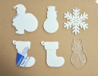 Acrylic  Christmas Bauble Blanks - Snowman - Stocking - Santa - Snowflake