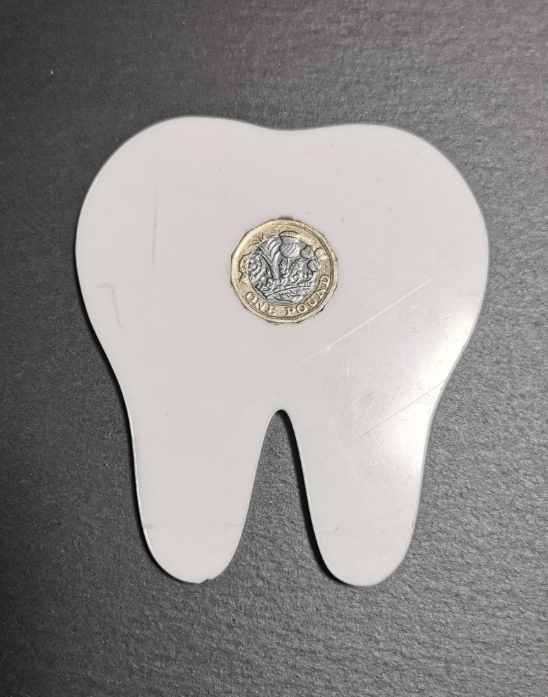 Tooth fairy coin holder blank - Acrylic - 10cm x 9cm £1 and £2