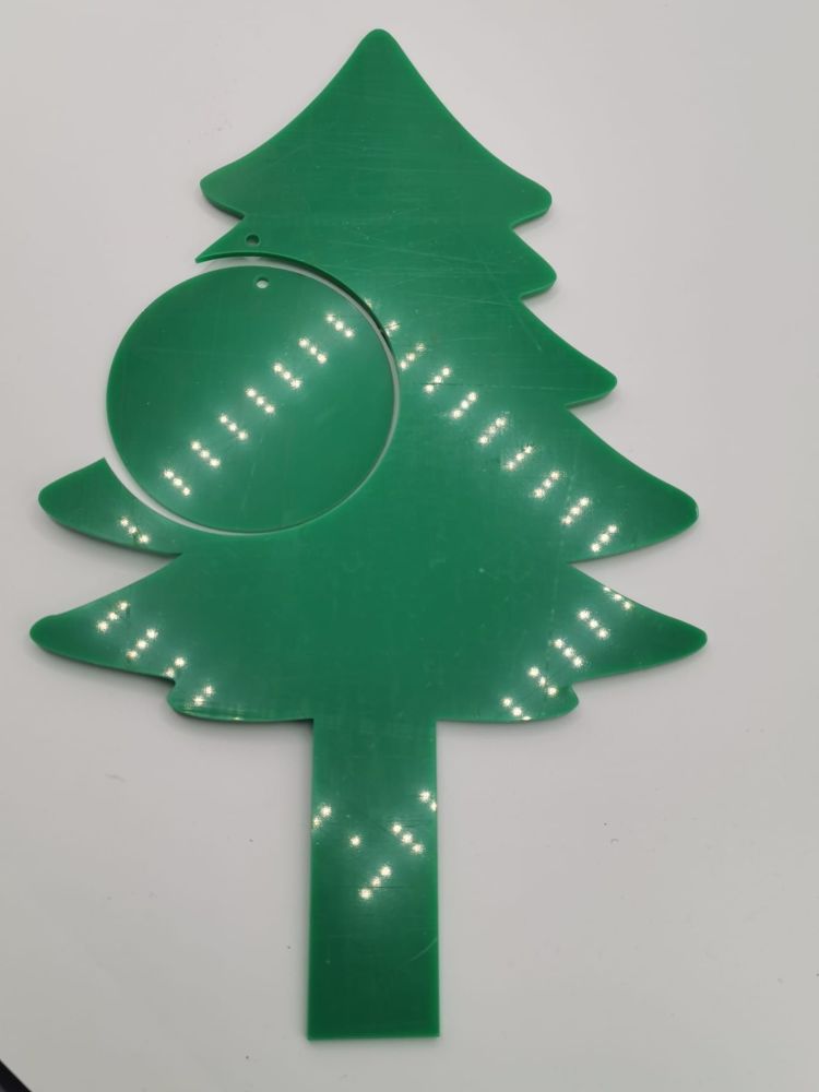 Green Christmas Tree with Bauble Grave / Garden Marker