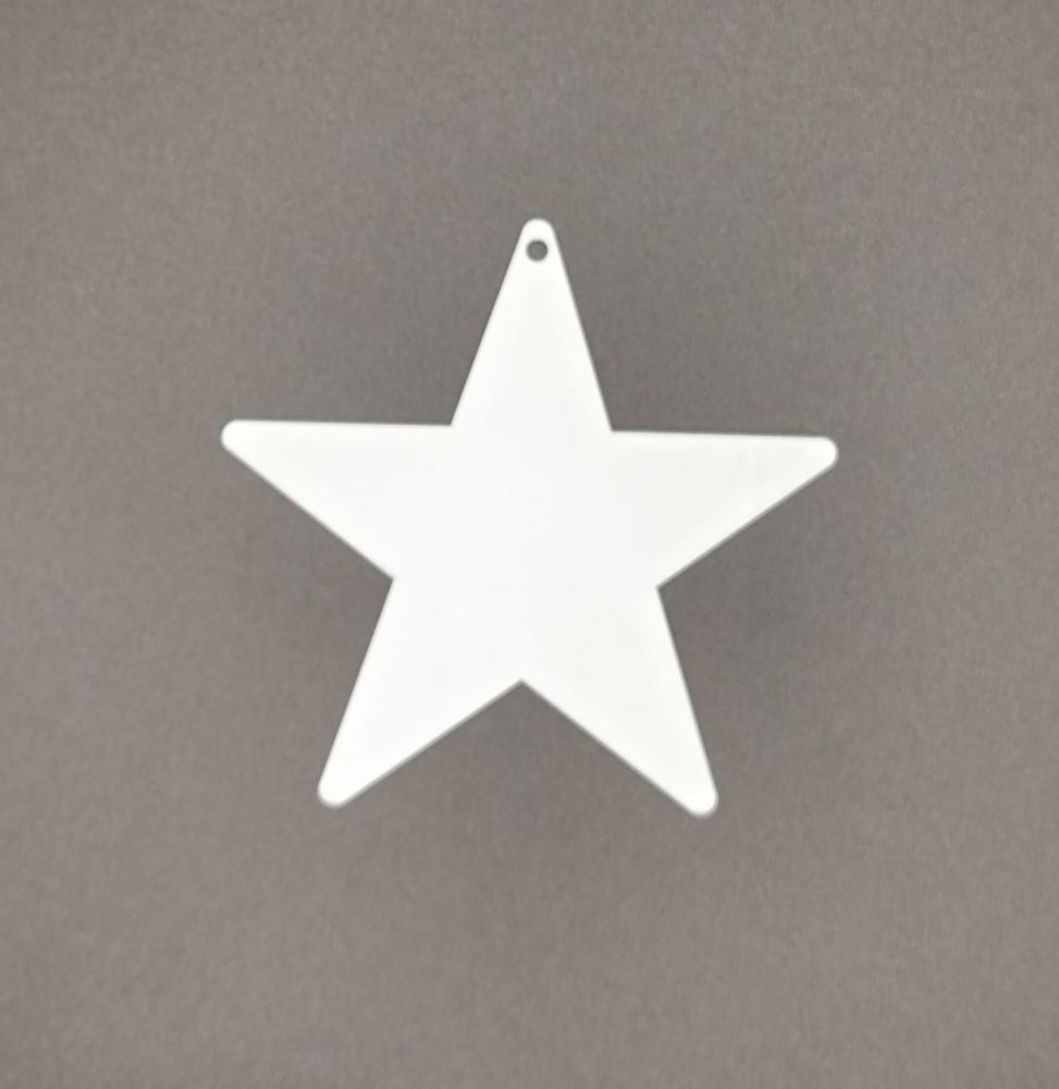 Blank Acrylic Star Keyring - Clear, White, Frosted