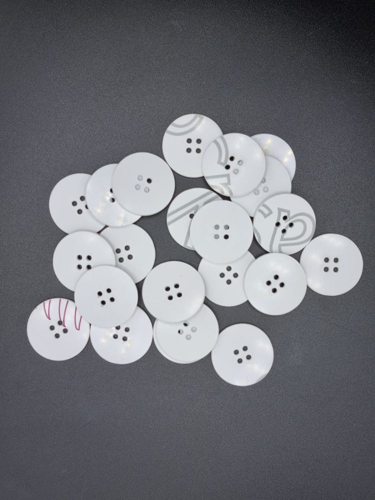 Acrylic 4cm Button Blank - Pack of 14